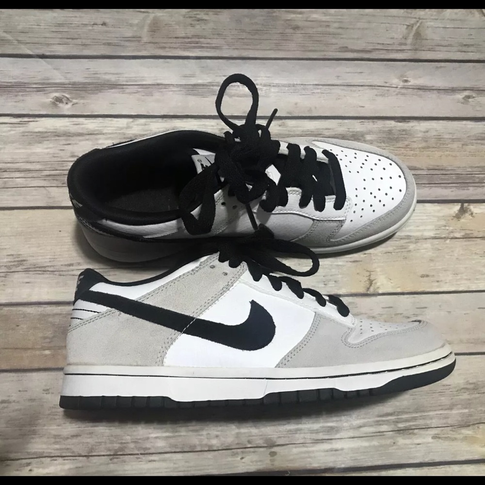Nike Dunk Low gray white black sneakers Sz 5.5